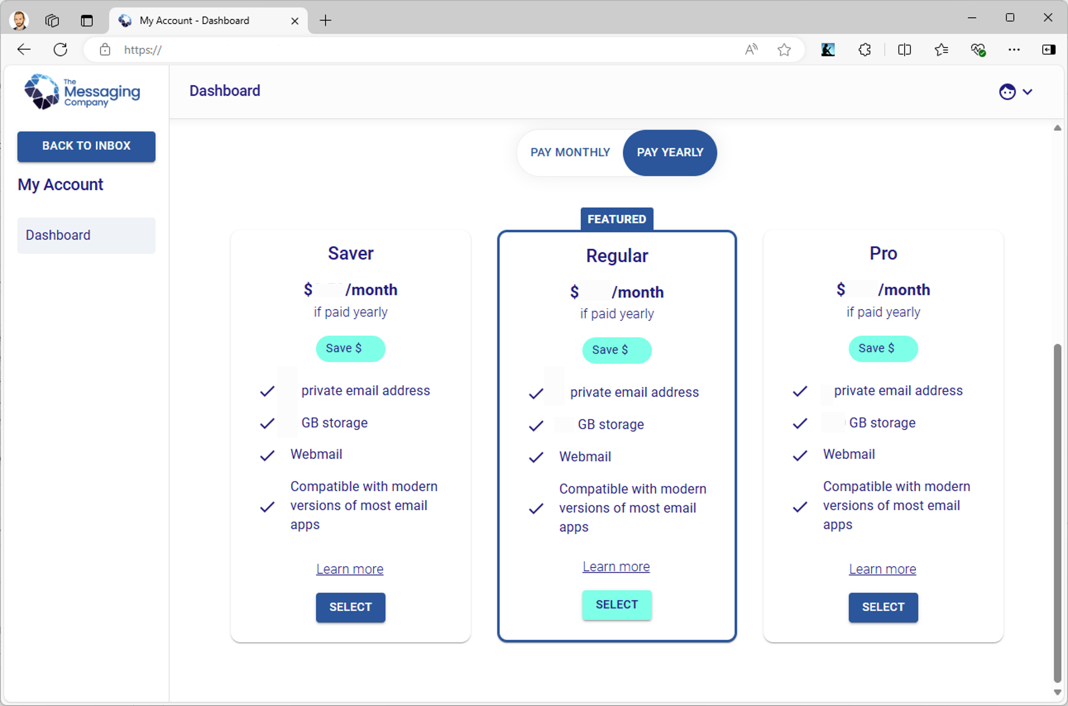 Webmail - Inbox - Menu shown - My Account - Dashboard#2.png