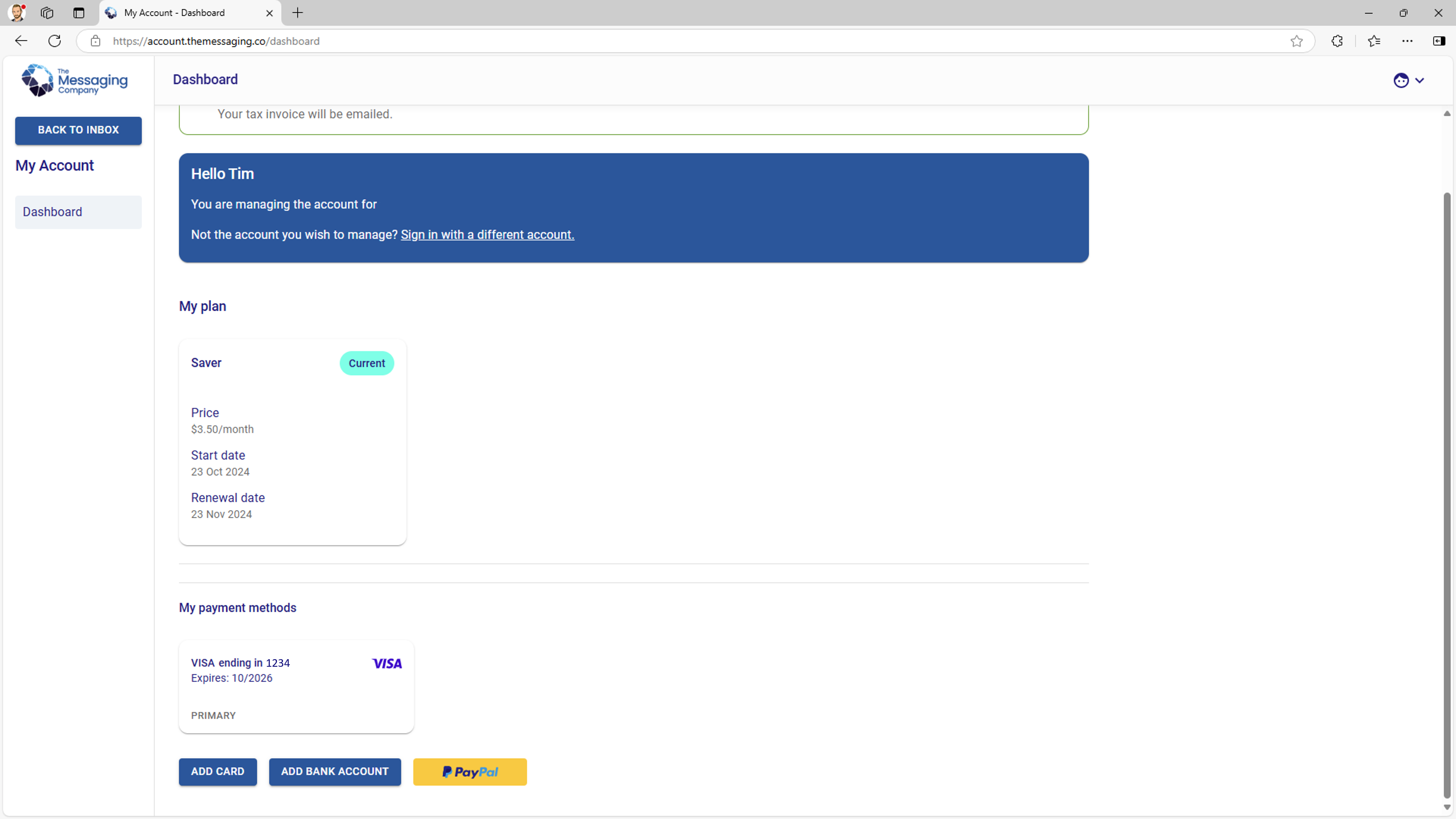My Account - My payment methods - one payment method setup.png