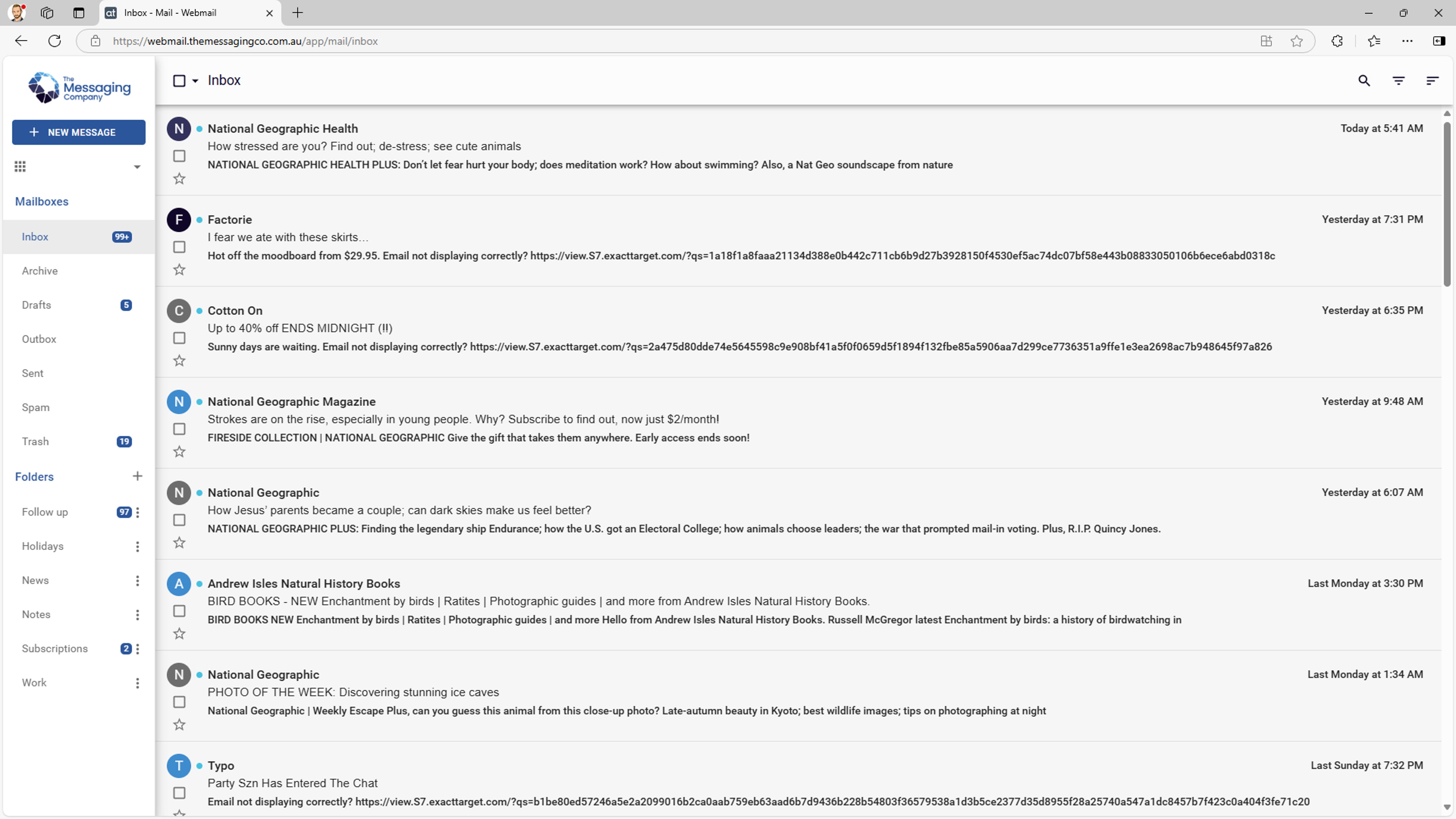 Webmail - Sort email - Inbox (default sorting by date).png