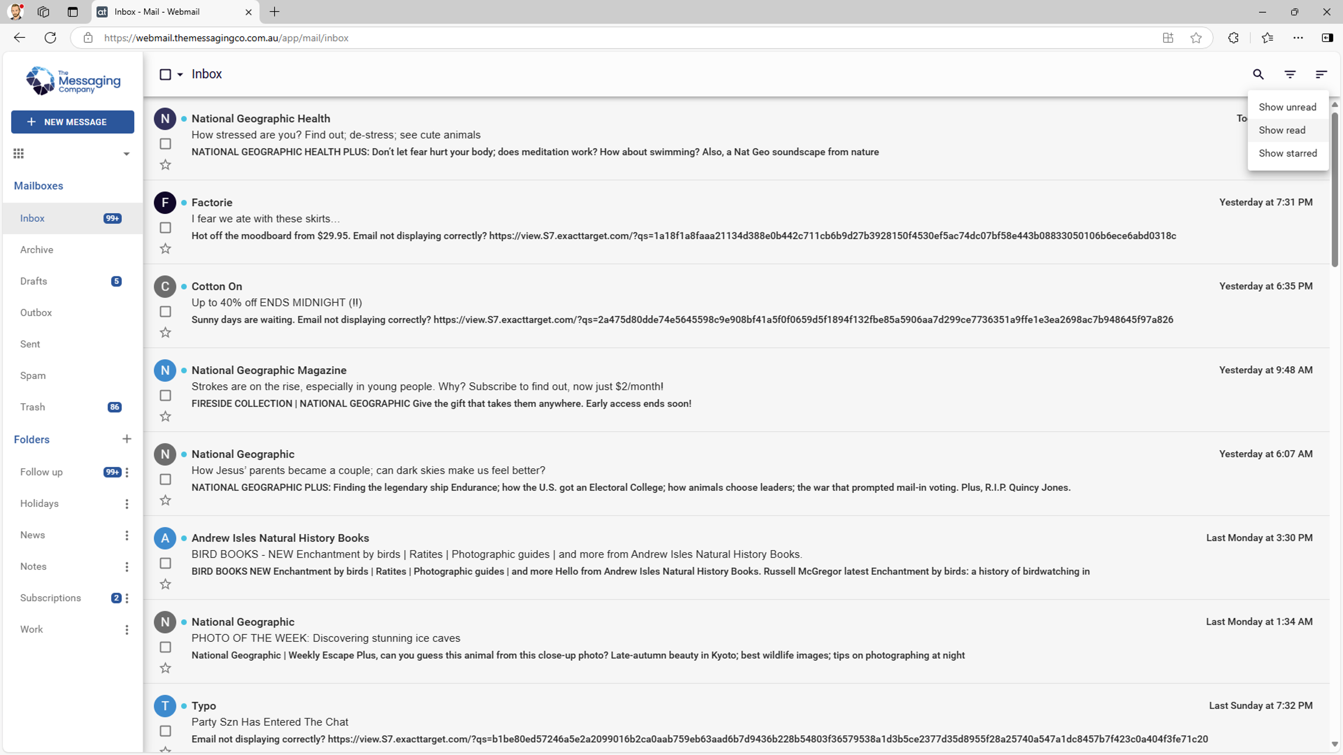 Webmail - Filter - Inbox - Menu shown (Read).png