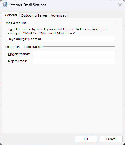 Windows 11 Control Panel - Mail (Microsoft Outlook) - Internet Email Settings.png