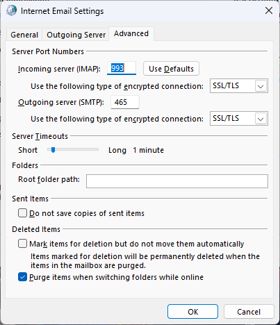 Windows 11 Control Panel - Mail (Microsoft Outlook) - Internet Email Settings - Advanced.png