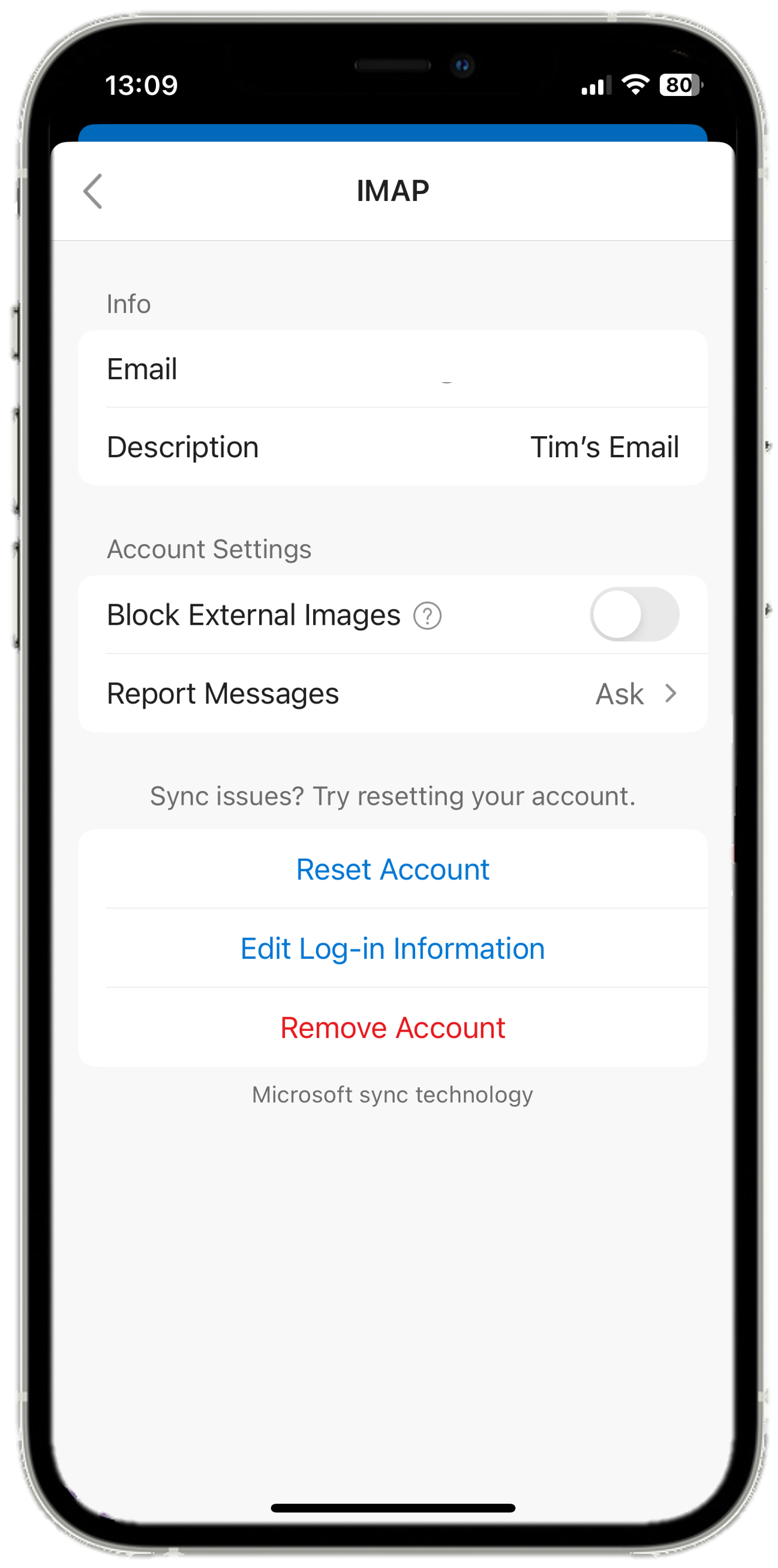 iOS 17 - Outlook - Settings - IMAP Account.png