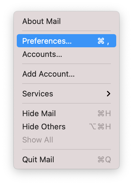 macOS Mail - Mail menu.png