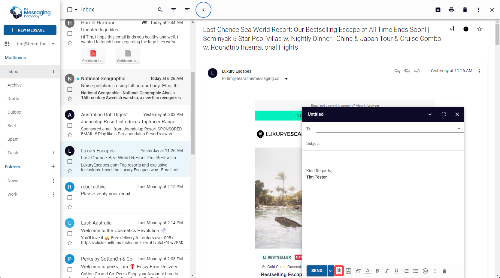 Attaching files to an email The Messaging Company