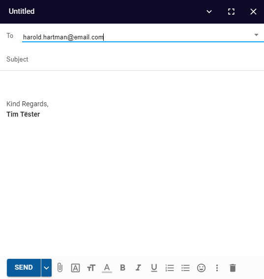 Compose an email using Webmail The