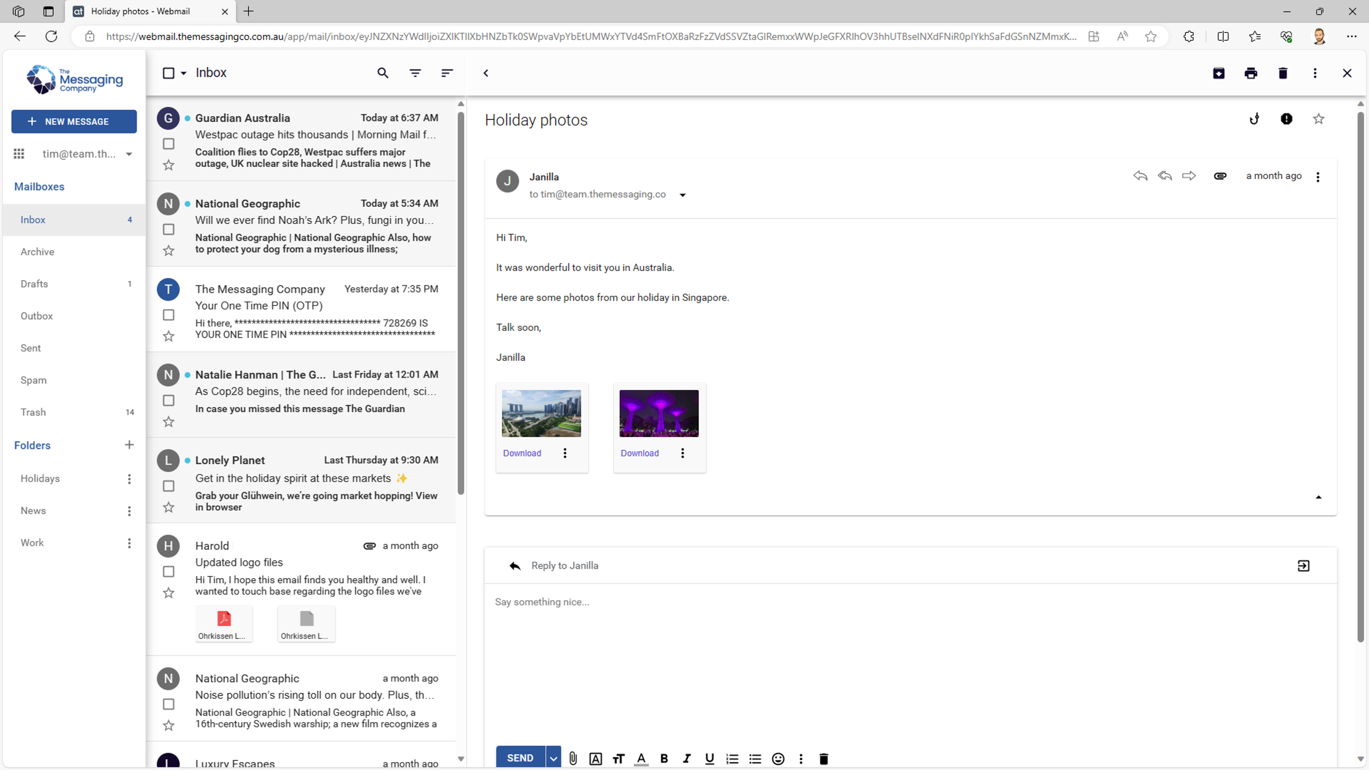 Webmail - showing email in a list.png