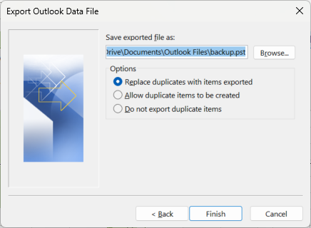 Export data_Outlook - Import & Export Wizard - Save exported file as.png
